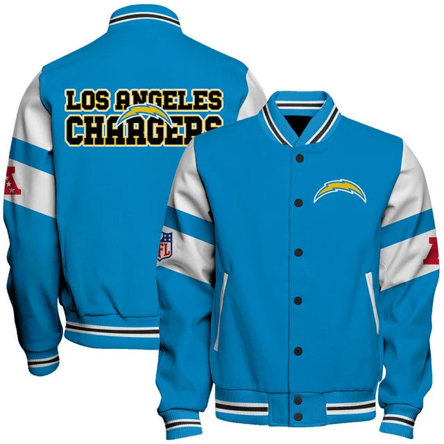 LIMITED EDITION - NEW CUSTOMIZED NFL09 LAC LOS ANGELES CHARGERS SATIN VARSITY & BASEBALL JACKET