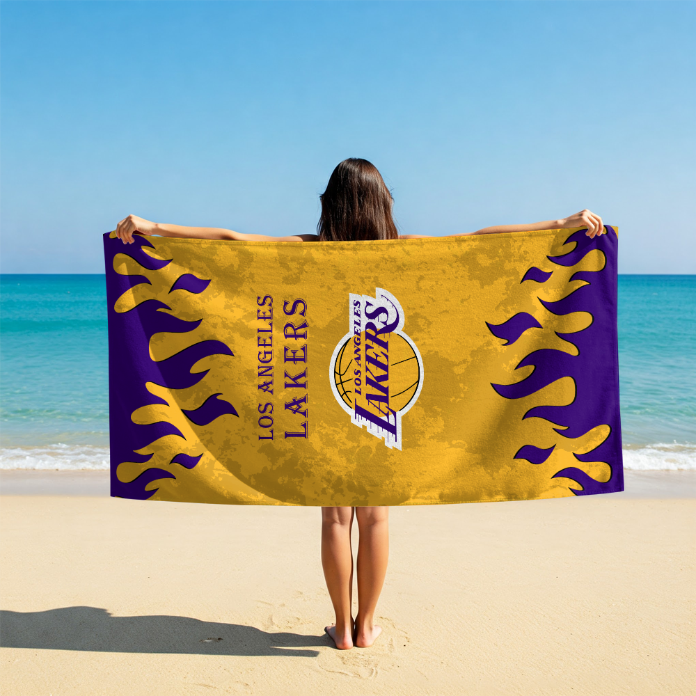 LIMITED EDITION - NEW CUSTOMIZED NBA09 LLA LOS ANGELES LAKERS BEACH TOWEL FOR FAN