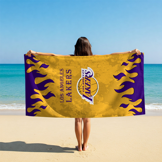 LIMITED EDITION - NEW CUSTOMIZED NBA09 LLA LOS ANGELES LAKERS BEACH TOWEL FOR FAN