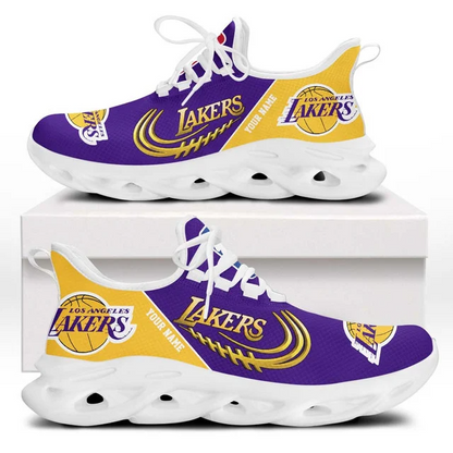 LIMITED EDITION - NEW CUSTOMIZED NBA09 LLA LOS ANGELES LAKERS PREMIUM CLUNKY SNEAKERS