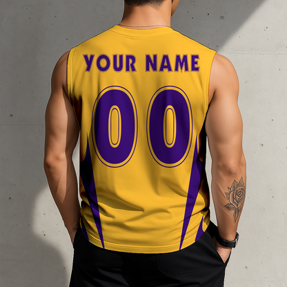 LIMITED EDITION - NEW CUSTOMIZED NBA09 LLA LOS ANGELES LAKERS MEN'S GYM SHIRT