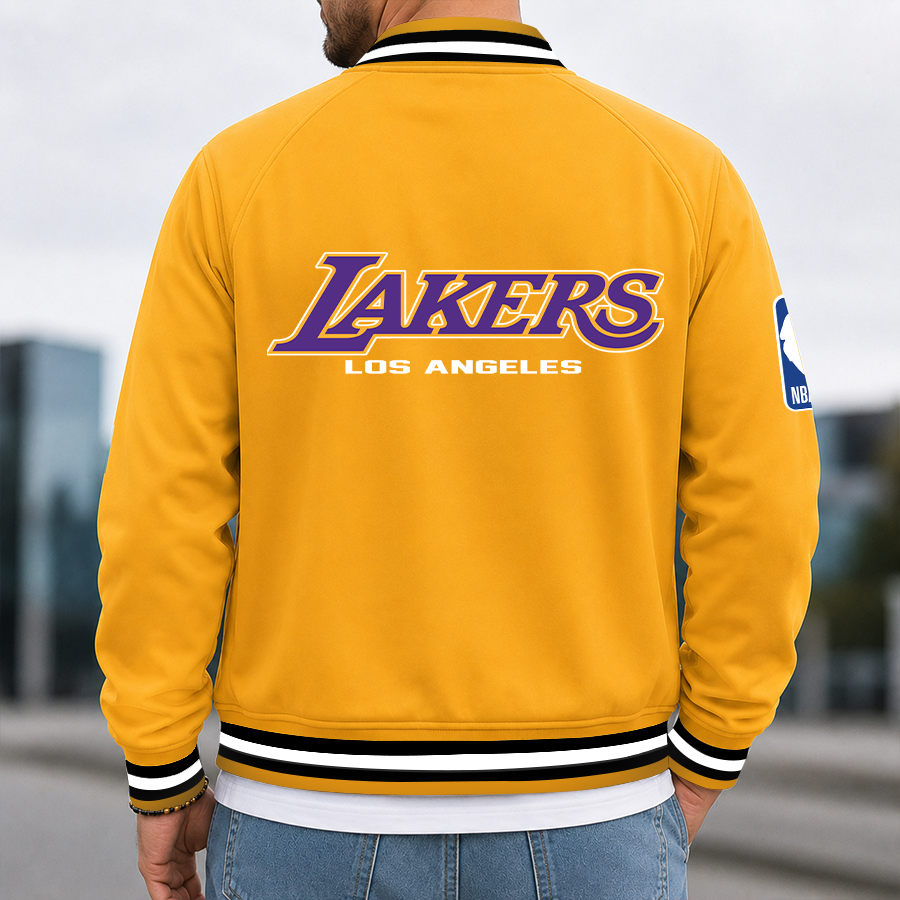 [HOT DEAL] NEW CUSTOMIZED NBA09 LLA LOS ANGELES LAKERS MULTICOLOR MEN'S CASUAL JACKET