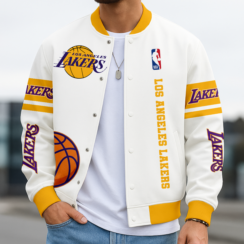 LIMITED EDITION - NEW CUSTOMIZED NHL09 NBA09 LL LOS ANGELES LAKERS BASEBALL JACKET