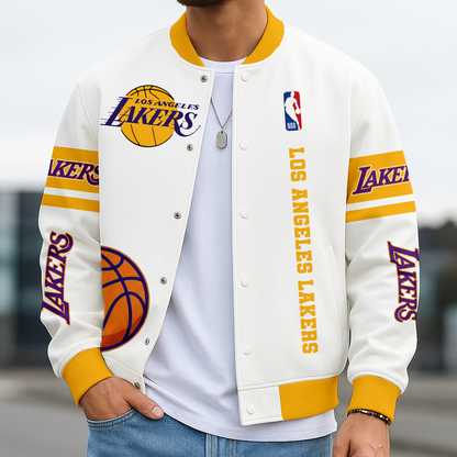 LIMITED EDITION - NEW CUSTOMIZED NHL09 NBA09 LL LOS ANGELES LAKERS BASEBALL JACKET