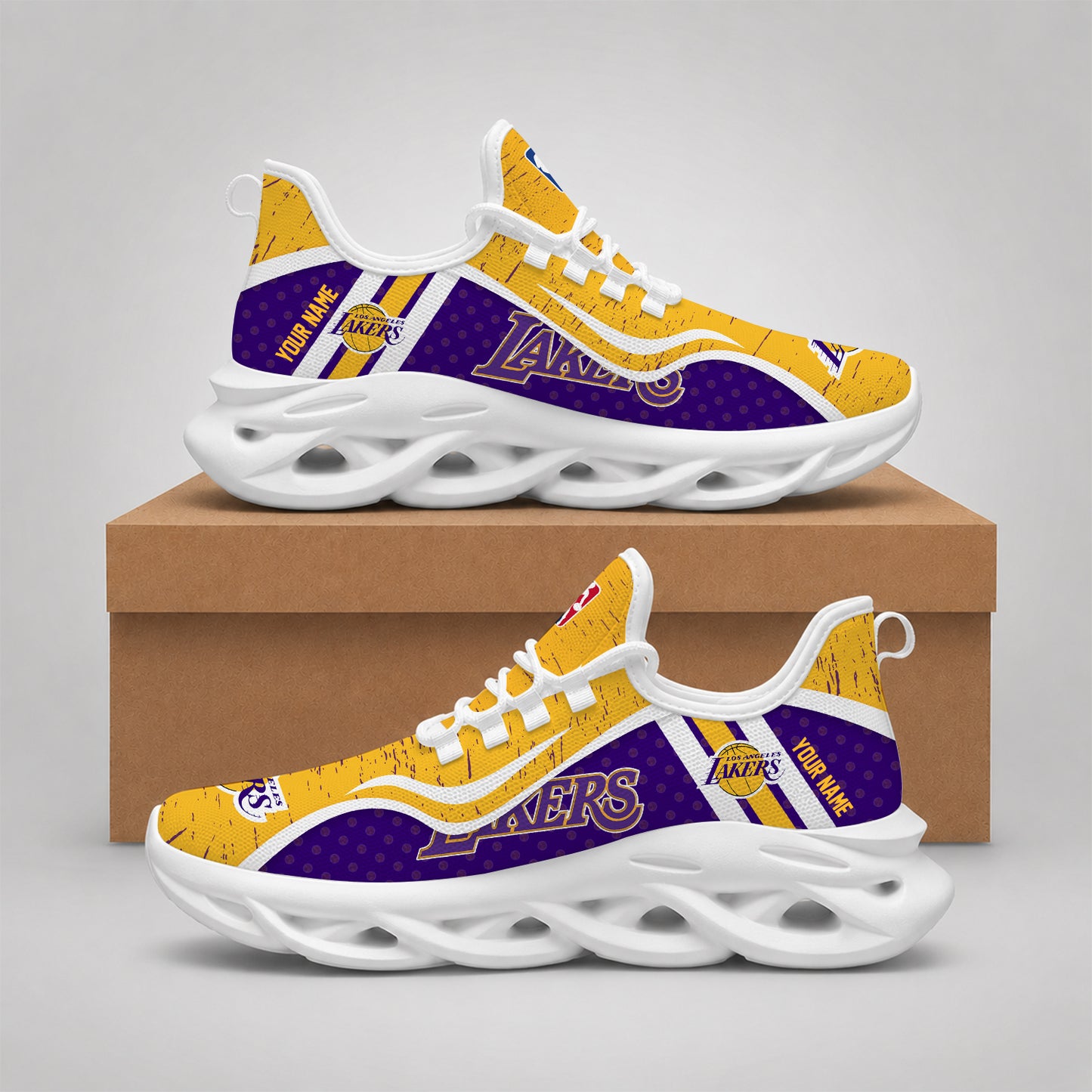 LIMITED EDITION - NEW CUSTOMIZED NBA09 LLA LOS ANGELES LAKERS MAX SOUL SHOES