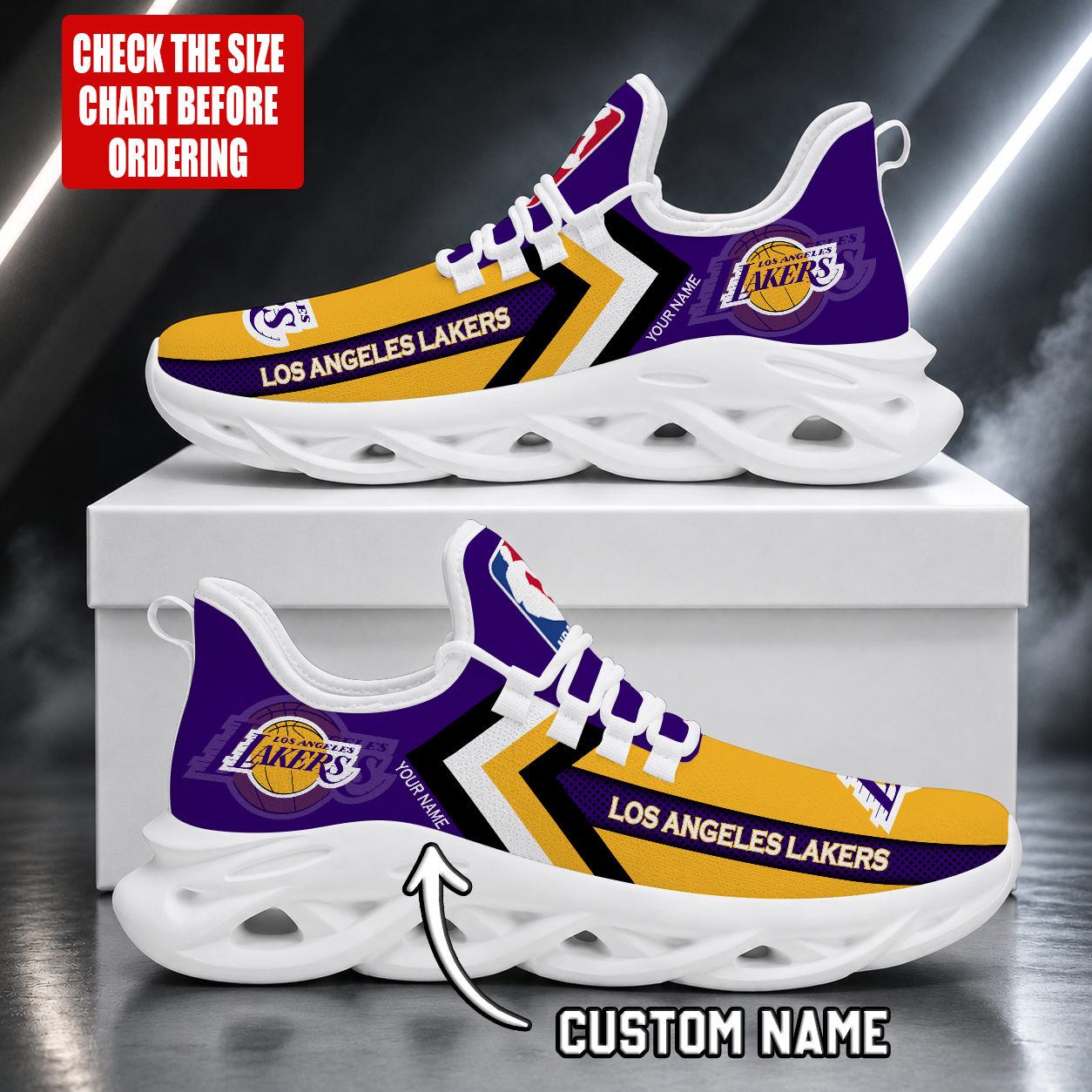 FINAL SALE - NEW CUSTOMIZED NBA09 LLA LOS ANGELES LAKERS MAX SOUL SHOES