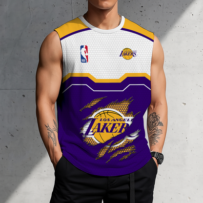 LIMITED EDITION - NEW CUSTOMIZED NBA09 LLA LOS ANGELES LAKERS MEN'S TANK TOP