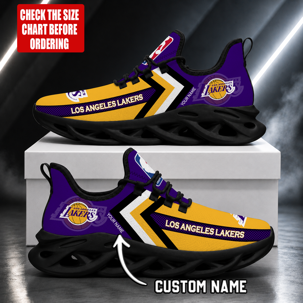 FINAL SALE - NEW CUSTOMIZED NBA09 LLA LOS ANGELES LAKERS MAX SOUL SHOES
