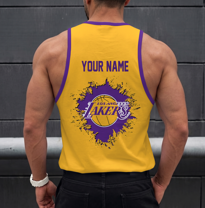 ELITE EDITION - NEW CUSTOMIZED NBA09 LLA LOS ANGELES LAKERS UNISEX TANK TOP