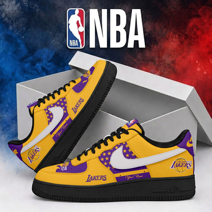 LIMITED EDITION - NEW CUSTOMIZED NBA09 LLA LOS ANGELES LAKERS AF1 SHOES