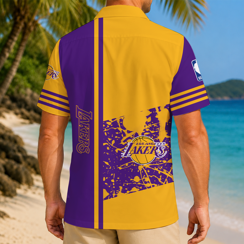 LIMITED EDITION - NEW CUSTOMIZED NBA09 LLA LOS ANGELES LAKERS UNISEX HAWAIIAN SHIRT