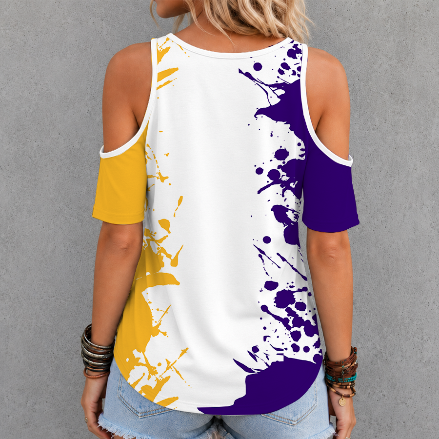 [HOT DEAL] NEW CUSTOMIZED NBA09 LLA LOS ANGELES LAKERS CRISS CROSS V-NECK TOP