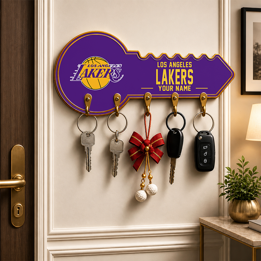 [HOT DEAL] NEW CUSTOMIZED NBA09 LLA LOS ANGELES LAKERS WALL KEY HOLDER FOR HOME