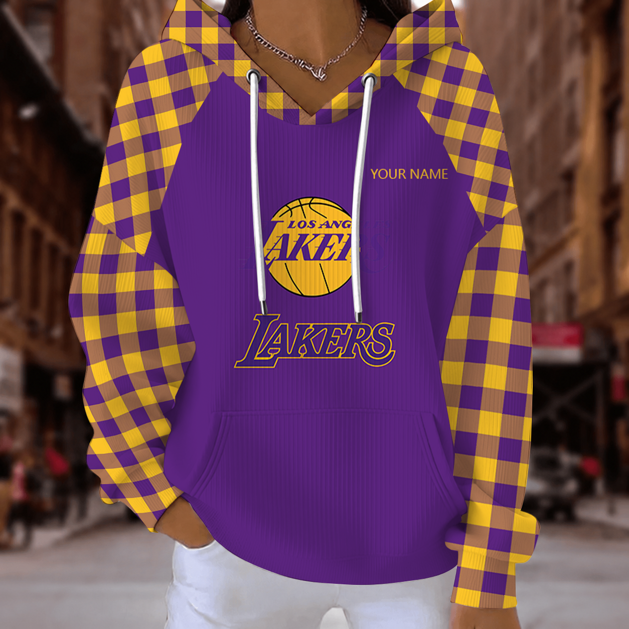 [HOT DEAL] NEW CUSTOMIZED NBA09 LLA LOS ANGELES LAKERS  RIBBED HOODIE & SWEATSHIRT