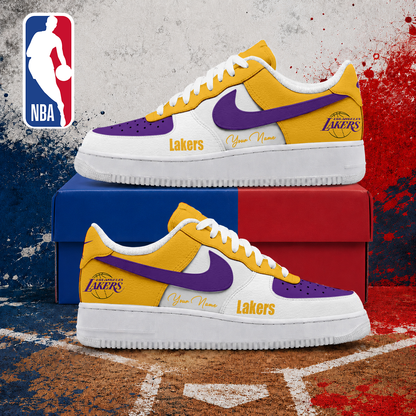 MEGA SALE - NEW CUSTOMIZED NBA09 LLA LOS ANGELES LAKERS AF1 SNEAKERS