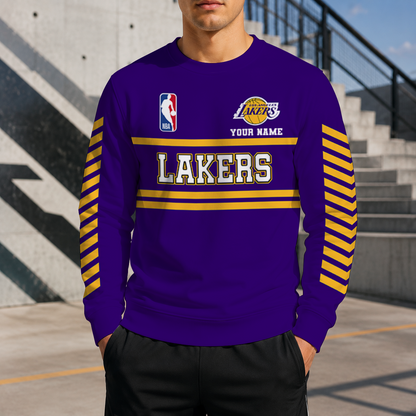 LIMITED EDITION - NEW CUSTOMIZED NBA09 LLA LOS ANGELES LAKERS UNISEX SWEATSHIRT