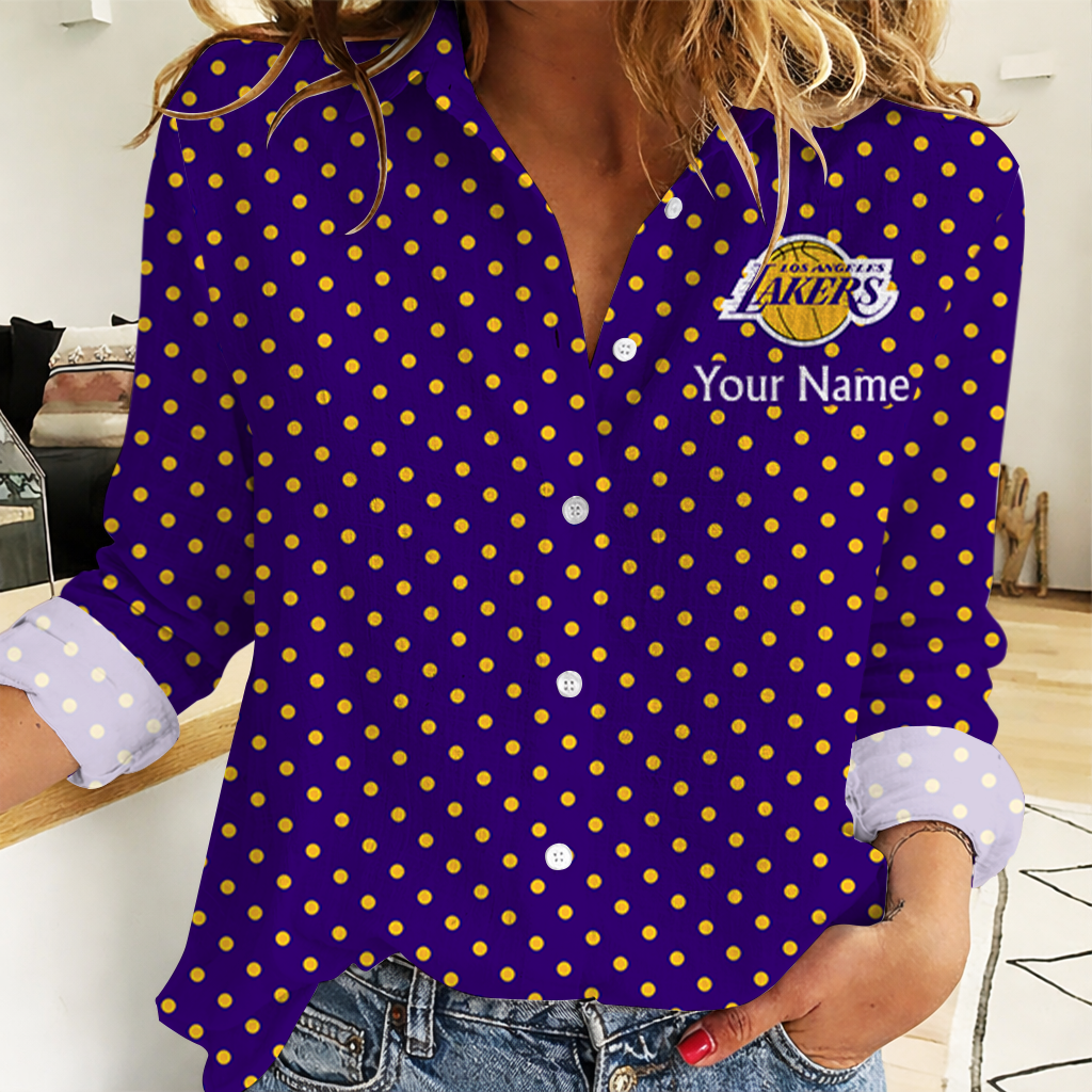 ELITE EDITION - NEW CUSTOMIZED NBA09 LLA LOS ANGELES LAKERS WOMEN CASUAL SHIRT FOR FAN