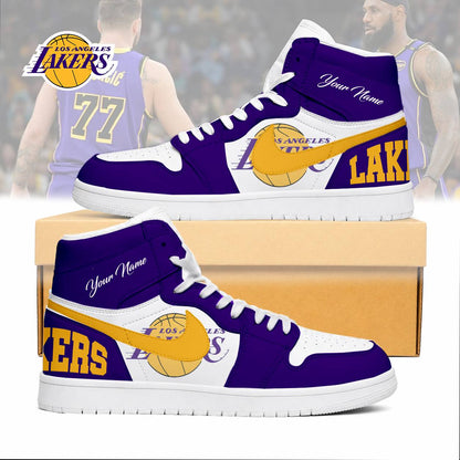 LIMITED EDITION - NEW CUSTOMIZED NBA09 LLA LOS ANGELES LAKERS AIR JORDAN SNEAKERS