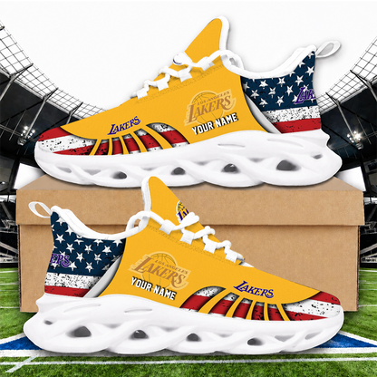 LIMITED EDITION - NEW CUSTOMIZED NBA09 LLA LOS ANGELES LAKERS PREMIUM CLUNKY SNEAKERS