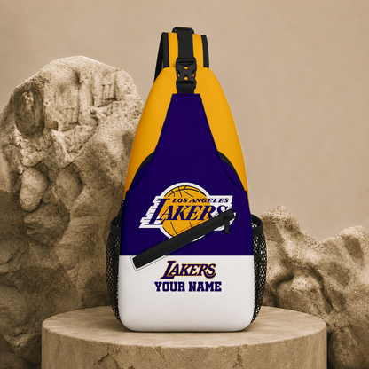 LIMITED EDITION - NEW CUSTOMIZED NBA09 LLA LOS ANGELES LAKERS SLING BAG