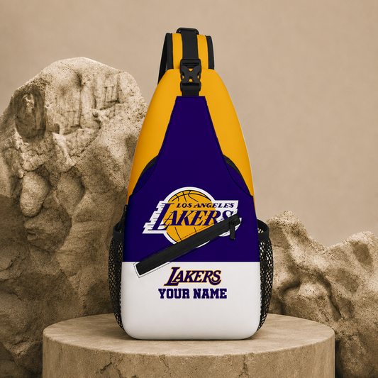 LIMITED EDITION - NEW CUSTOMIZED NBA09 LLA LOS ANGELES LAKERS SLING BAG
