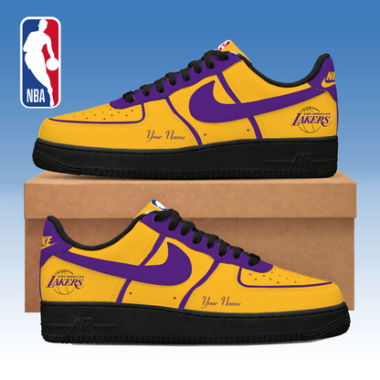 LIMITED EDITION - NEW CUSTOMIZED NBA09 LLA LOS ANGELES LAKERS AF1 SNEAKERS