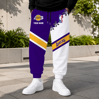ELITE EDITION - NEW CUSTOMIZED NBA09 LLA LOS ANGELES LAKERS SWEATPANTS