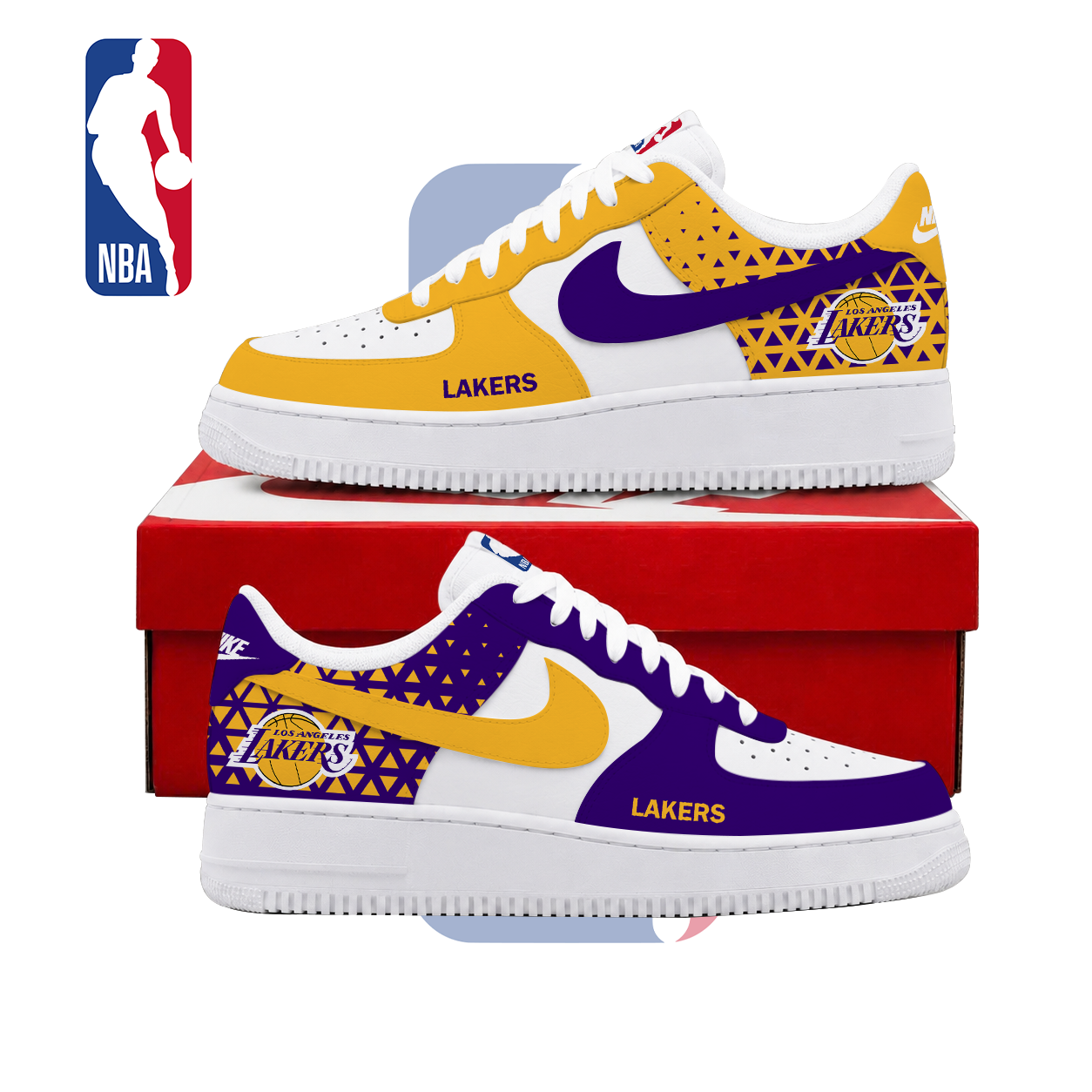 LIMITED EDITION - NEW CUSTOMIZED NBA09 LLA LOS ANGELES LAKERS AF1 SHOES