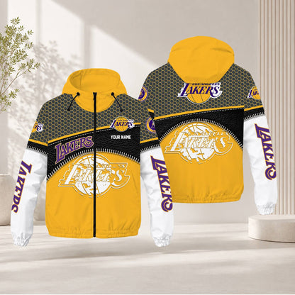 LIMITED EDITION - NEW CUSTOMIZED NBA09 LLA LOS ANGELES LAKERS WINDBREAKER JACKET