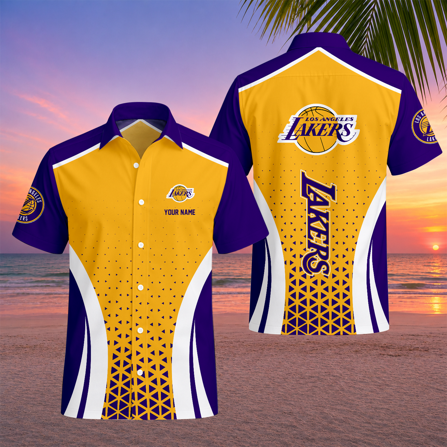 LIMITED EDITION - NEW CUSTOMIZED NBA09 LLA LOS ANGELES LAKERS UNISEX HAWAIIAN SHIRT