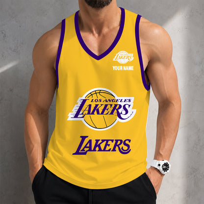 LIMITED EDITION - NEW CUSTOMIZED NBA09 LLA LOS ANGELES LAKERS UNISEX TANK TOP