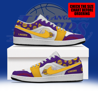 [HOT DEAL] NEW CUSTOMIZED NBA09 LLA LOS ANGELES LAKERS AIR JORDAN LOW SHOES