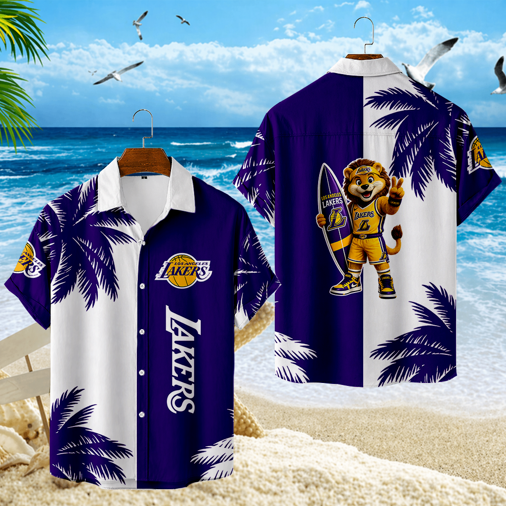 LIMITED EDITION - NEW CUSTOMIZED NBA09 LLA LOS ANGELES LAKERS UNISEX HAWAIIAN SHIRT