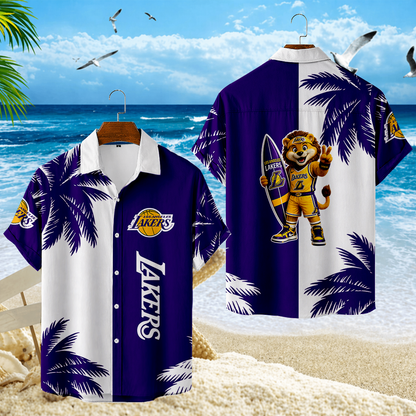 LIMITED EDITION - NEW CUSTOMIZED NBA09 LLA LOS ANGELES LAKERS UNISEX HAWAIIAN SHIRT