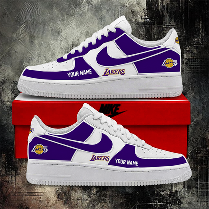 LIMITED EDITION - NEW CUSTOMIZED NBA09 LLA LOS ANGELES LAKERS AF1 SHOES