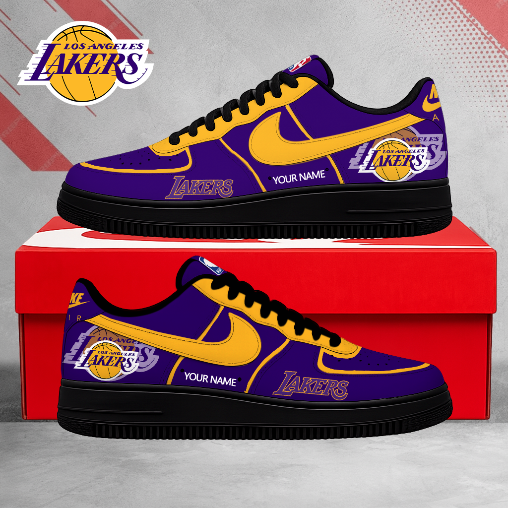 LIMITED EDITION - NEW CUSTOMIZED NBA09 LLA LOS ANGELES LAKERS AF1 SNEAKERS