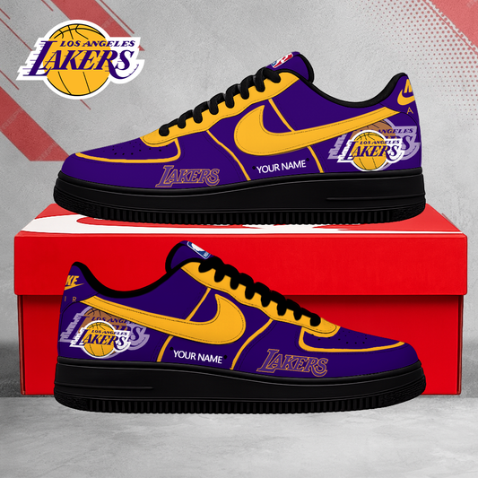 LIMITED EDITION - NEW CUSTOMIZED NBA09 LLA LOS ANGELES LAKERS AF1 SNEAKERS