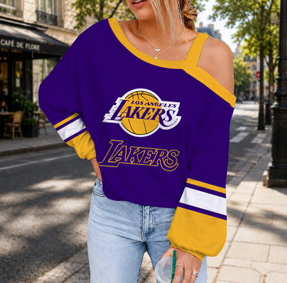 LIMITED EDITION - NEW CUSTOMIZED NBA09 LLA LOS ANGELES LAKERS DROP SHOULDER SWEATSHIRT