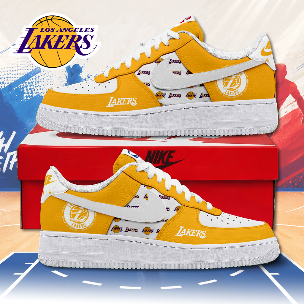 LIMITED EDITION - NEW CUSTOMIZED NBA09 LLA LOS ANGELES LAKERS AF1 SNEAKERS