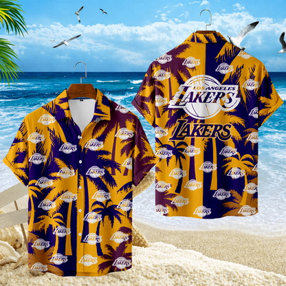 LIMITED EDITION - NEW CUSTOMIZED NBA09 LLA LOS ANGELES LAKERS UNISEX HAWAIIAN SHIRT