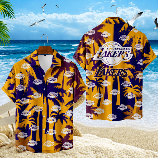 LIMITED EDITION - NEW CUSTOMIZED NBA09 LLA LOS ANGELES LAKERS UNISEX HAWAIIAN SHIRT