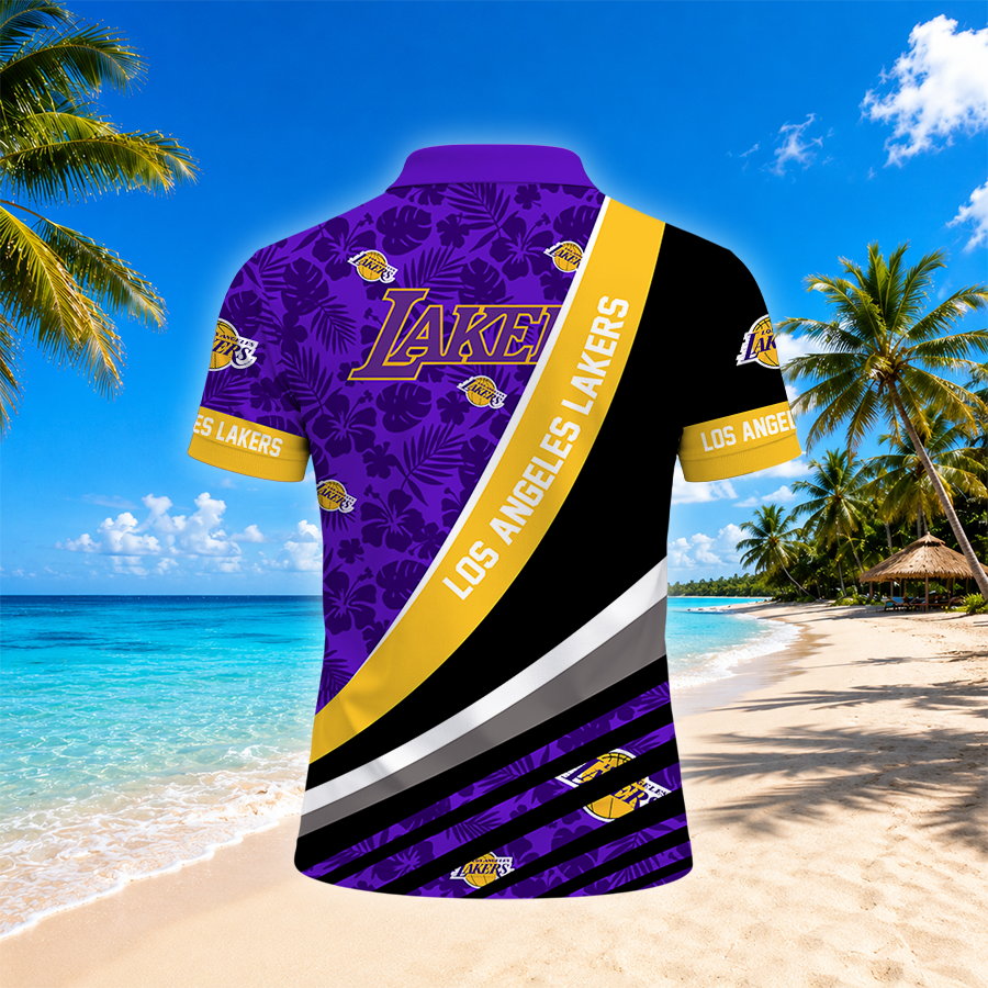 [HOT DEAL] NEW CUSTOMIZED NBA09 LLA LOS ANGELES LAKERS POLO SHIRT