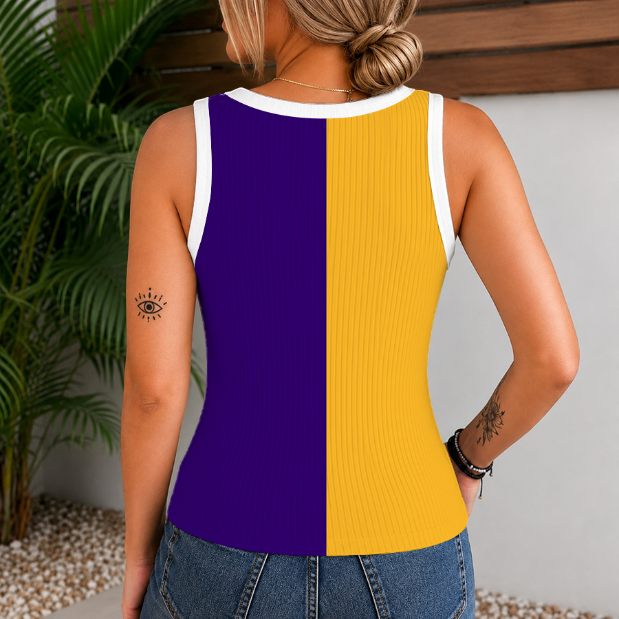[HOT DEAL] NEW CUSTOMIZED NBA09 LLA LOS ANGELES LAKERS WOMEN'S V-NECK TANK TOP