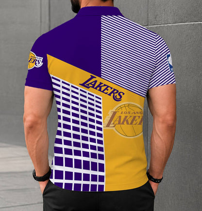 LIMITED EDITION - NEW CUSTOMIZED NBA09 LLA LOS ANGELES LAKERS POLO SHIRT