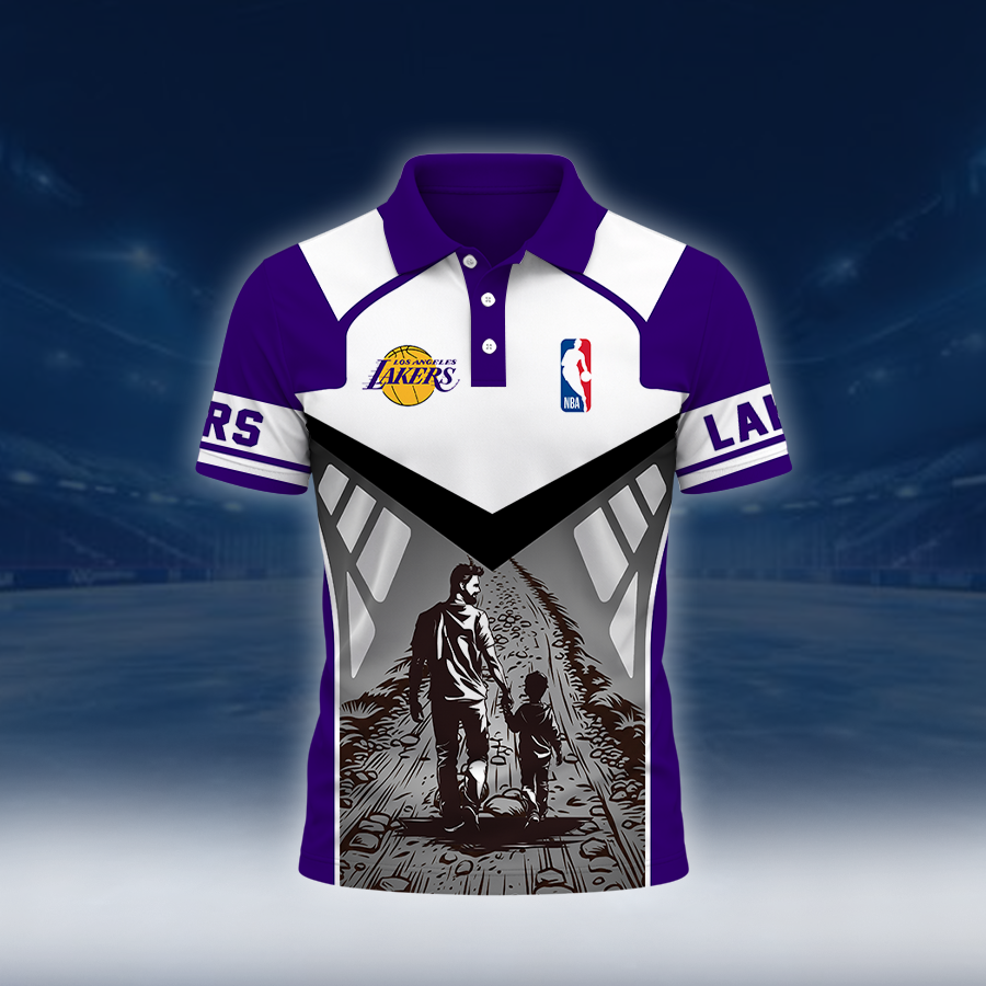 LIMITED EDITION - NEW CUSTOMIZED NBA09 LLA LOS ANGELES LAKERS POLO SHIRT