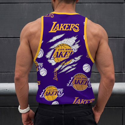LIMITED EDITION - NEW CUSTOMIZED NBA09 LLA LOS ANGELES LAKERS UNISEX TANK TOP