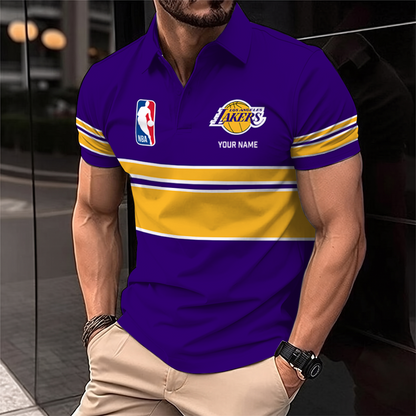 [HOT DEAL] NEW CUSTOMIZED NBA09 LLA LOS ANGELES LAKERS POLO SHIRT