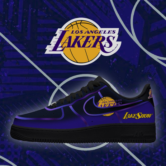 LIMITED EDITION - NEW CUSTOMIZED NBA09 LLA LOS ANGELES LAKERS AF1 SHOES