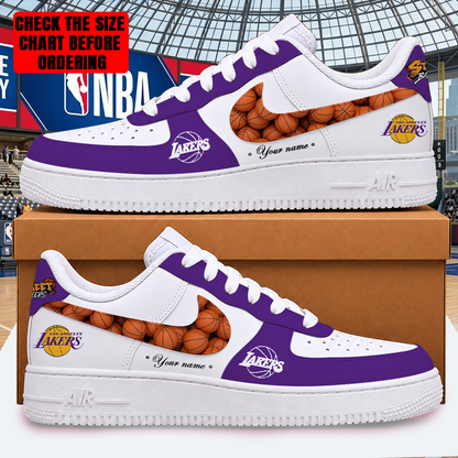 LIMITED EDITION - NEW CUSTOMIZED NBA09 LLA LOS ANGELES LAKERS AF1 SHOES