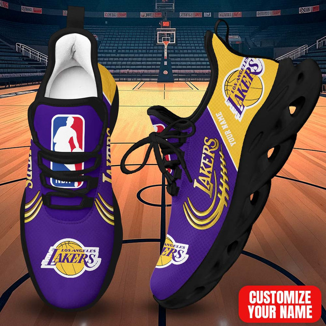 LIMITED EDITION - NEW CUSTOMIZED NBA09 LLA LOS ANGELES LAKERS PREMIUM CLUNKY SNEAKERS